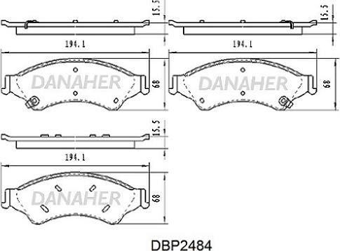 Danaher DBP2484 - Гальмівні колодки, дискові гальма autozip.com.ua