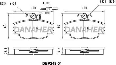 Danaher DBP248-01 - Гальмівні колодки, дискові гальма autozip.com.ua