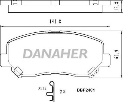 Danaher DBP2481 - Гальмівні колодки, дискові гальма autozip.com.ua