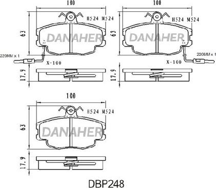Danaher DBP248 - Гальмівні колодки, дискові гальма autozip.com.ua