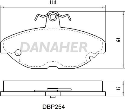 Danaher DBP254 - Гальмівні колодки, дискові гальма autozip.com.ua