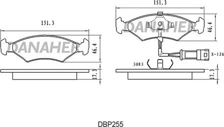 Danaher DBP255 - Гальмівні колодки, дискові гальма autozip.com.ua