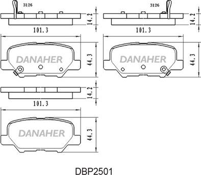 Danaher DBP2501 - Гальмівні колодки, дискові гальма autozip.com.ua