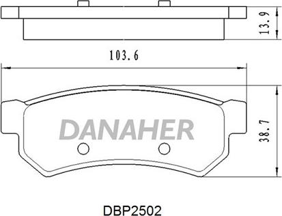 Danaher DBP2502 - Гальмівні колодки, дискові гальма autozip.com.ua