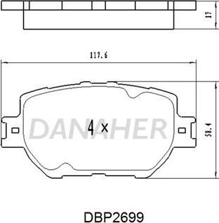 Danaher DBP2699 - Гальмівні колодки, дискові гальма autozip.com.ua