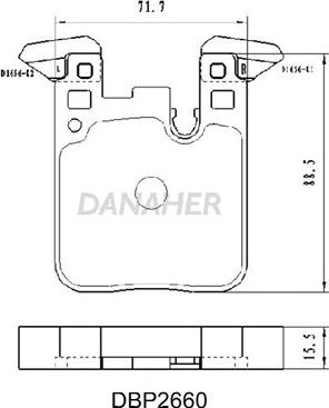 Danaher DBP2660 - Гальмівні колодки, дискові гальма autozip.com.ua