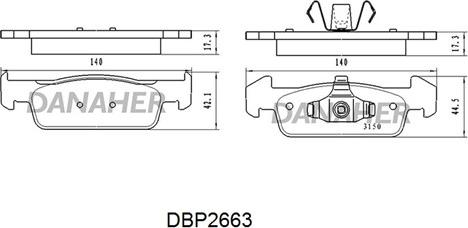 Danaher DBP2663 - Гальмівні колодки, дискові гальма autozip.com.ua