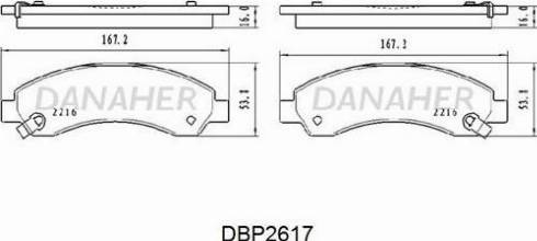 Danaher DBP2617 - Гальмівні колодки, дискові гальма autozip.com.ua