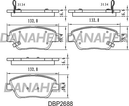 Danaher DBP2688 - Гальмівні колодки, дискові гальма autozip.com.ua