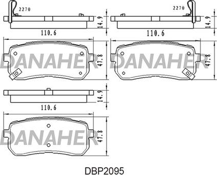 Danaher DBP2095 - Гальмівні колодки, дискові гальма autozip.com.ua