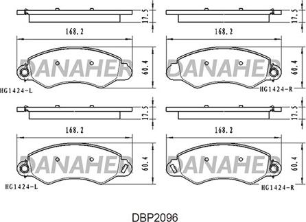 Danaher DBP2096 - Гальмівні колодки, дискові гальма autozip.com.ua
