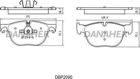 Danaher DBP2090 - Гальмівні колодки, дискові гальма autozip.com.ua
