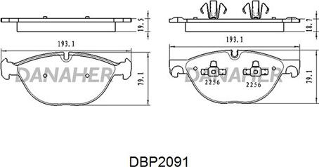 Danaher DBP2091 - Гальмівні колодки, дискові гальма autozip.com.ua