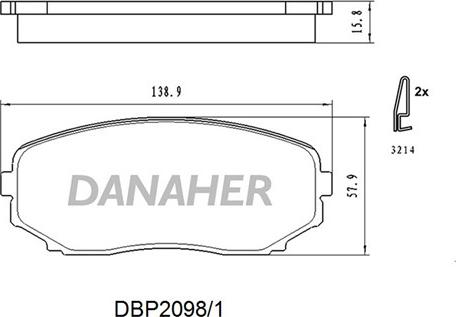 Danaher DBP2098/1 - Гальмівні колодки, дискові гальма autozip.com.ua