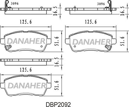 Danaher DBP2092 - Гальмівні колодки, дискові гальма autozip.com.ua