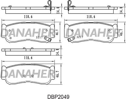 Danaher DBP2049 - Гальмівні колодки, дискові гальма autozip.com.ua