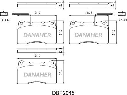 Danaher DBP2045 - Гальмівні колодки, дискові гальма autozip.com.ua