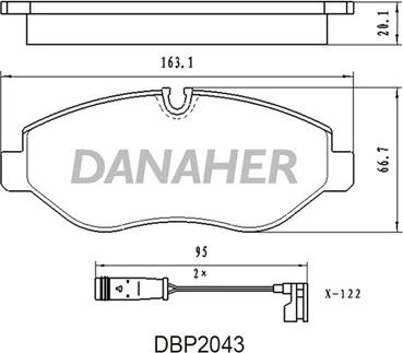 Danaher DBP2043 - Гальмівні колодки, дискові гальма autozip.com.ua