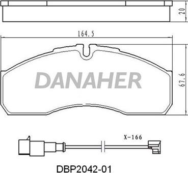 Danaher DBP2042-01 - Гальмівні колодки, дискові гальма autozip.com.ua