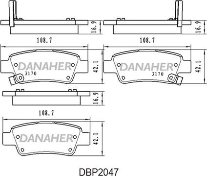 Danaher DBP2047 - Гальмівні колодки, дискові гальма autozip.com.ua