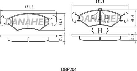 Danaher DBP204 - Гальмівні колодки, дискові гальма autozip.com.ua