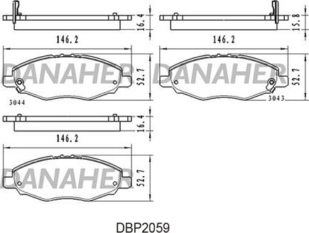 Danaher DBP2059 - Гальмівні колодки, дискові гальма autozip.com.ua