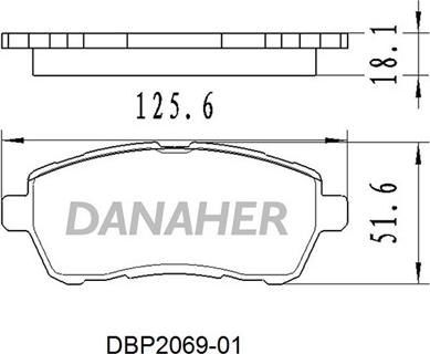 Danaher DBP2069-01 - Гальмівні колодки, дискові гальма autozip.com.ua