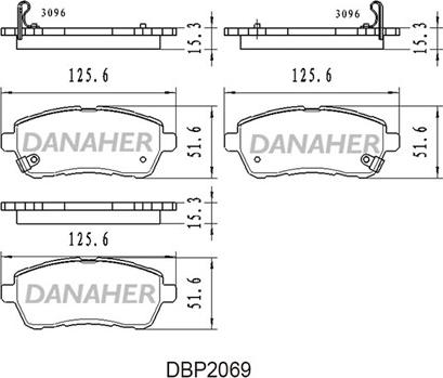 Danaher DBP2069 - Гальмівні колодки, дискові гальма autozip.com.ua