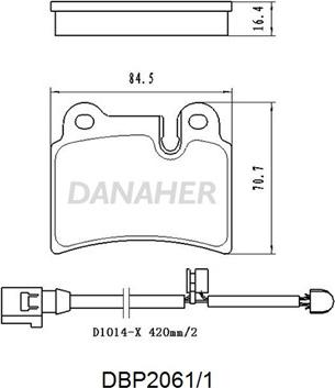 Danaher DBP2061/1 - Гальмівні колодки, дискові гальма autozip.com.ua