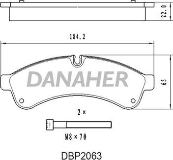 Danaher DBP2063 - Гальмівні колодки, дискові гальма autozip.com.ua