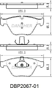 Danaher DBP2067-01 - Гальмівні колодки, дискові гальма autozip.com.ua