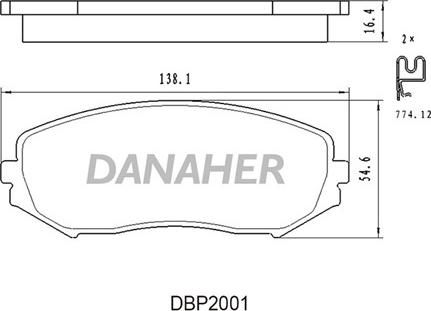 Danaher DBP2001 - Гальмівні колодки, дискові гальма autozip.com.ua