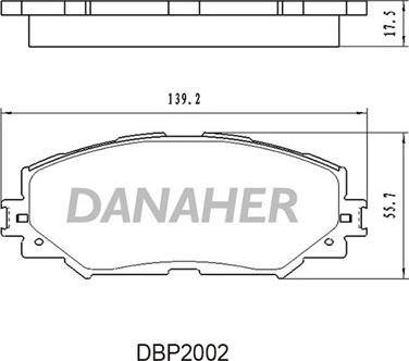 Danaher DBP2002 - Гальмівні колодки, дискові гальма autozip.com.ua