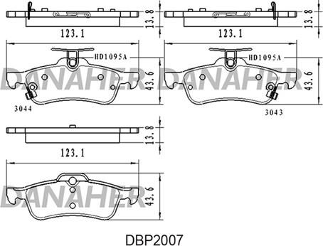 Danaher DBP2007 - Гальмівні колодки, дискові гальма autozip.com.ua