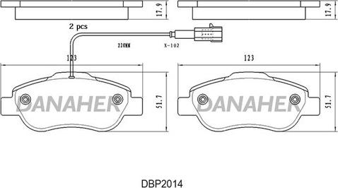 Danaher DBP2014 - Гальмівні колодки, дискові гальма autozip.com.ua