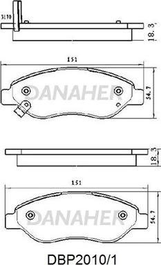 Danaher DBP2010/1 - Гальмівні колодки, дискові гальма autozip.com.ua