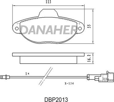 Danaher DBP2013 - Гальмівні колодки, дискові гальма autozip.com.ua