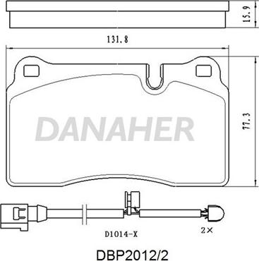 Danaher DBP2012/2 - Гальмівні колодки, дискові гальма autozip.com.ua