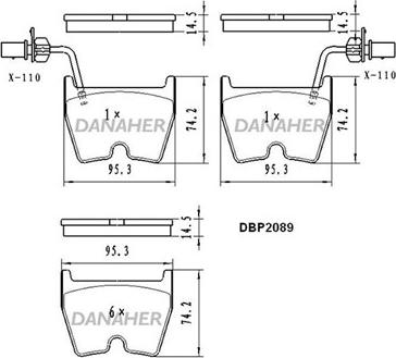 Danaher DBP2089 - Гальмівні колодки, дискові гальма autozip.com.ua