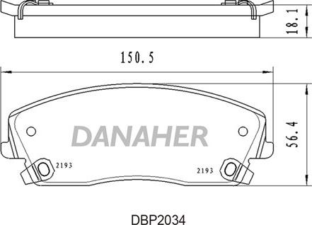 Danaher DBP2034 - Гальмівні колодки, дискові гальма autozip.com.ua