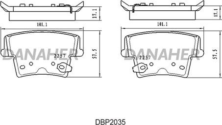 Danaher DBP2035 - Гальмівні колодки, дискові гальма autozip.com.ua