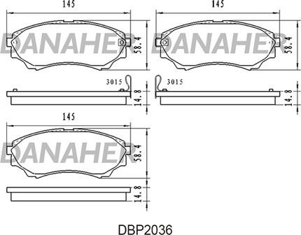 Danaher DBP2036 - Гальмівні колодки, дискові гальма autozip.com.ua