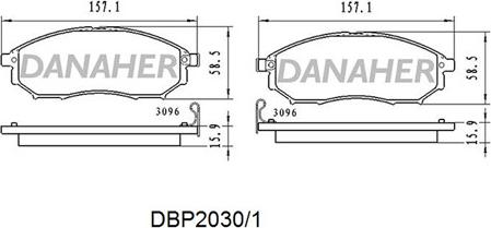 Danaher DBP2030/1 - Гальмівні колодки, дискові гальма autozip.com.ua