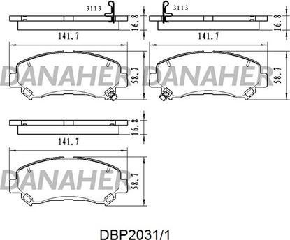 Danaher DBP2031/1 - Гальмівні колодки, дискові гальма autozip.com.ua