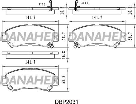 Danaher DBP2031 - Гальмівні колодки, дискові гальма autozip.com.ua