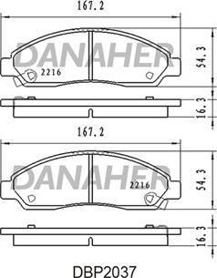 Danaher DBP2037 - Гальмівні колодки, дискові гальма autozip.com.ua