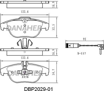 Danaher DBP2029-01 - Гальмівні колодки, дискові гальма autozip.com.ua