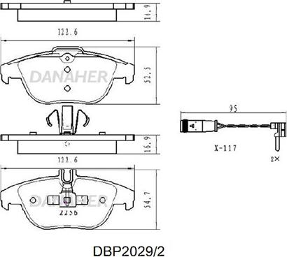 Danaher DBP2029/2 - Гальмівні колодки, дискові гальма autozip.com.ua