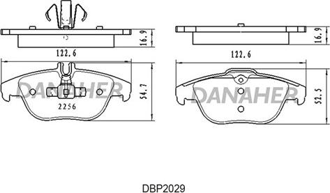 Danaher DBP2029 - Гальмівні колодки, дискові гальма autozip.com.ua