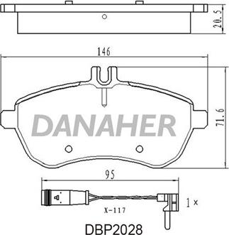 Danaher DBP2028 - Гальмівні колодки, дискові гальма autozip.com.ua